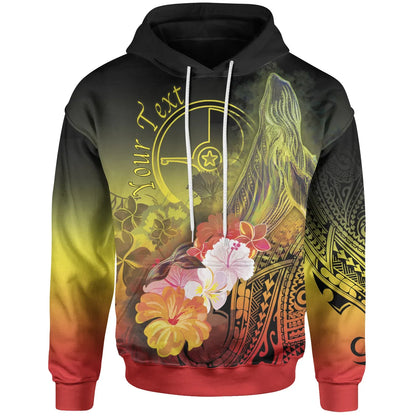 [Custom Personalised] Yap Hoodie - Humpback Whale with Tropical Flowers (Yellow)