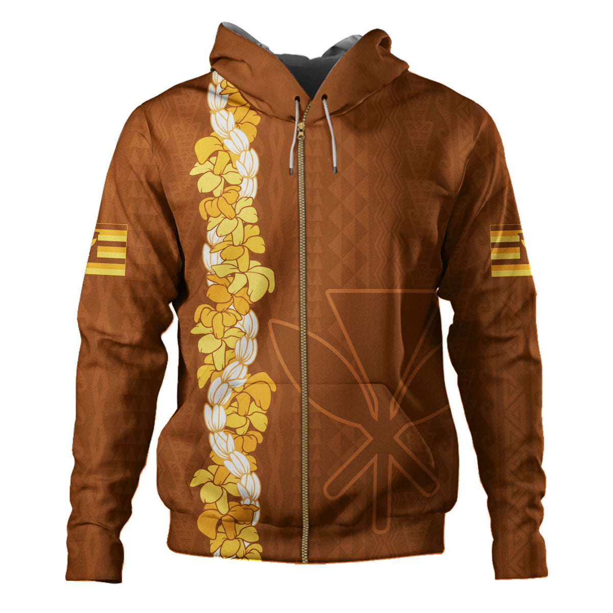 Hawaii Hoodie Flower Lei Kanaka Maoli Polynesia Island Style