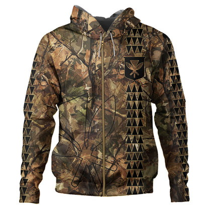 Hawaii Hoodie Woodland Kanaka Camo Style