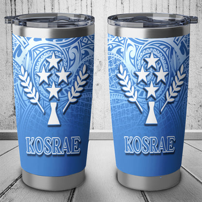 Kosrae State Flag Color With Traditional Patterns Tumbler