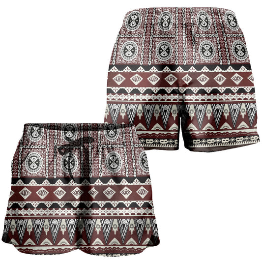 Fiji Women Shorts Tapa Flower Fabric Print