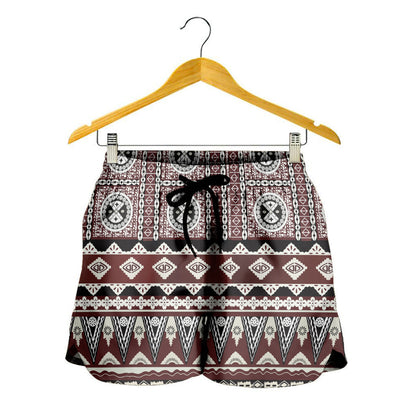 Fiji Women Shorts Tapa Flower Fabric Print