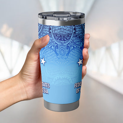 Federated States Of Micronesia Flag Color With Traditional Patterns Tumbler