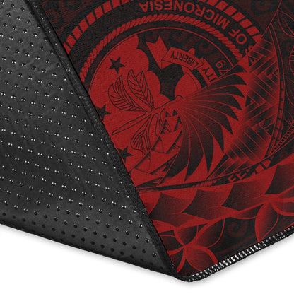 Federated States of Micronesia Area Rug - Custom Personalised Polynesian Pattern Style Red Color