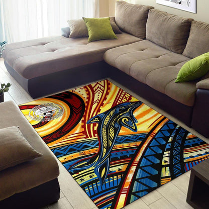 Federated States of Micronesia Area Rug - Dolphin Surfing