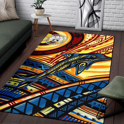 Federated States of Micronesia Area Rug - Dolphin Surfing