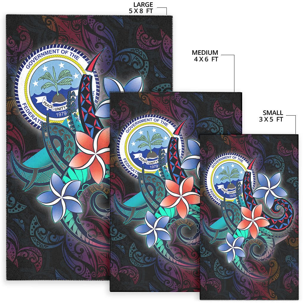 Federated States of Micronesia Area Rug - Plumeria Flowers Style