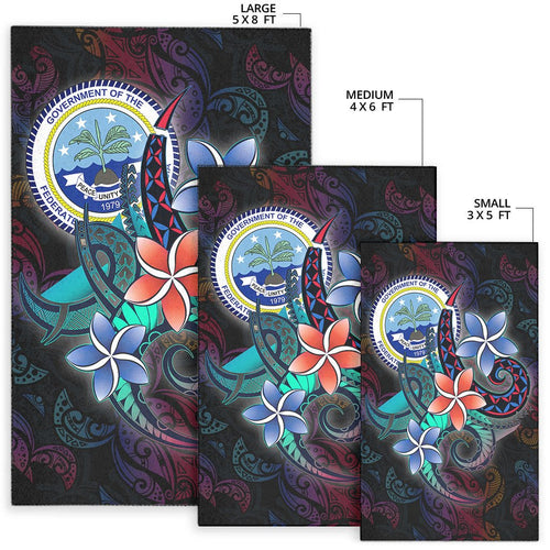 Federated States of Micronesia Area Rug - Plumeria Flowers Style