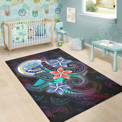 Federated States of Micronesia Area Rug - Plumeria Flowers Style