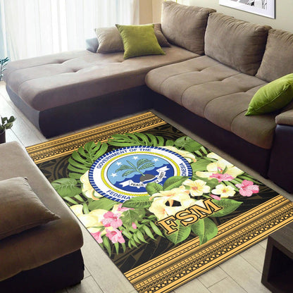 Federated States of Micronesia Area Rug - Polynesian Gold Patterns Collection