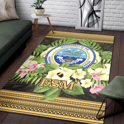 Federated States of Micronesia Area Rug - Polynesian Gold Patterns Collection