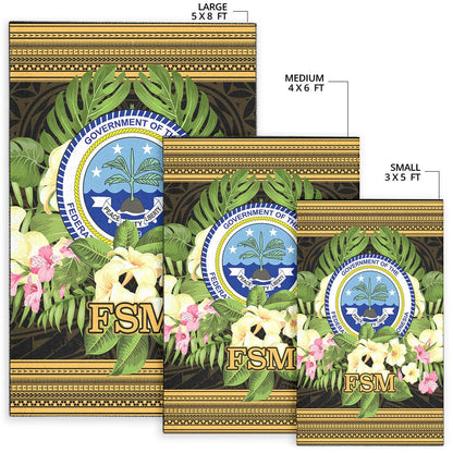 Federated States of Micronesia Area Rug - Polynesian Gold Patterns Collection