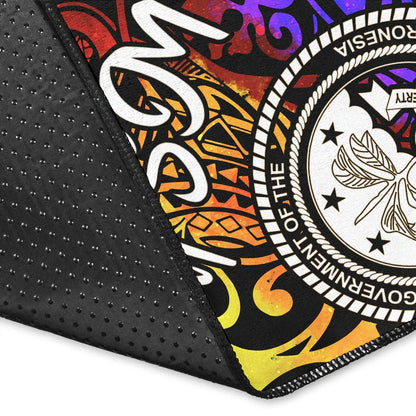 Federated States of Micronesia Area Rug - Rainbow Polynesian Pattern