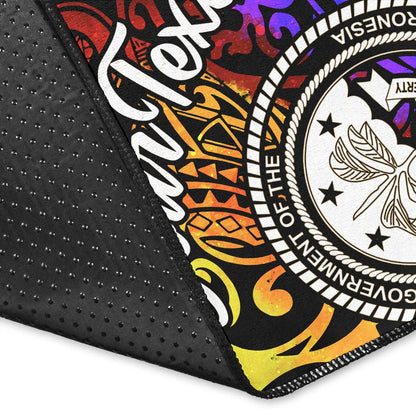 Federated States of Micronesia Custom Personalised Area Rug - Rainbow Polynesian Pattern