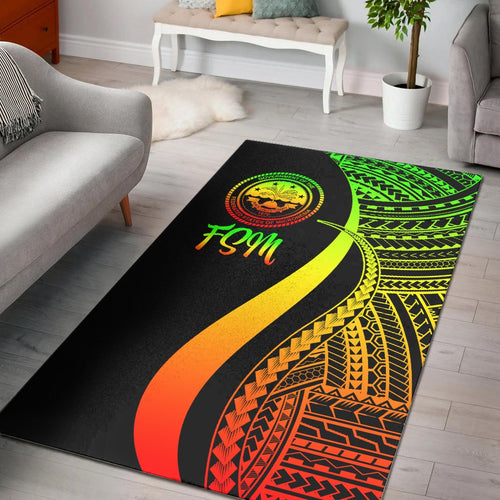Federated States of Micronesia Area Rug - Reggae Polynesian Tentacle Tribal Pattern