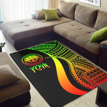 Federated States of Micronesia Area Rug - Reggae Polynesian Tentacle Tribal Pattern