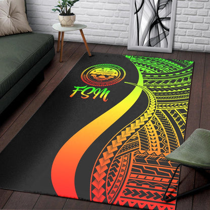 Federated States of Micronesia Area Rug - Reggae Polynesian Tentacle Tribal Pattern