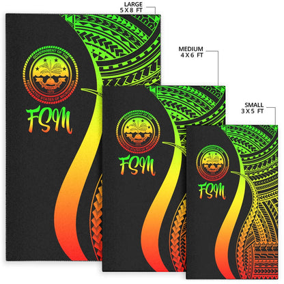 Federated States of Micronesia Area Rug - Reggae Polynesian Tentacle Tribal Pattern