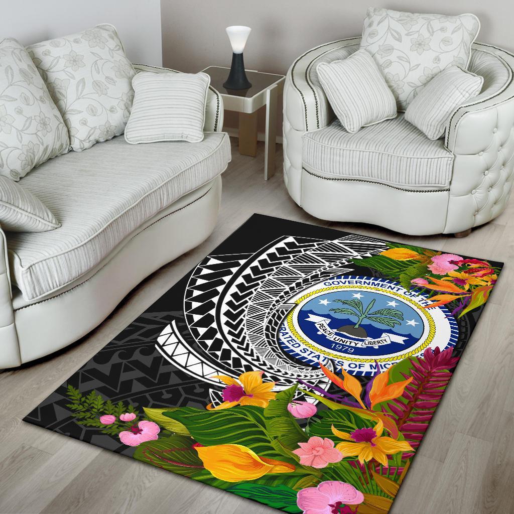 Federated States of Micronesia Area Rug - Seal Spiral Polynesian Patterns
