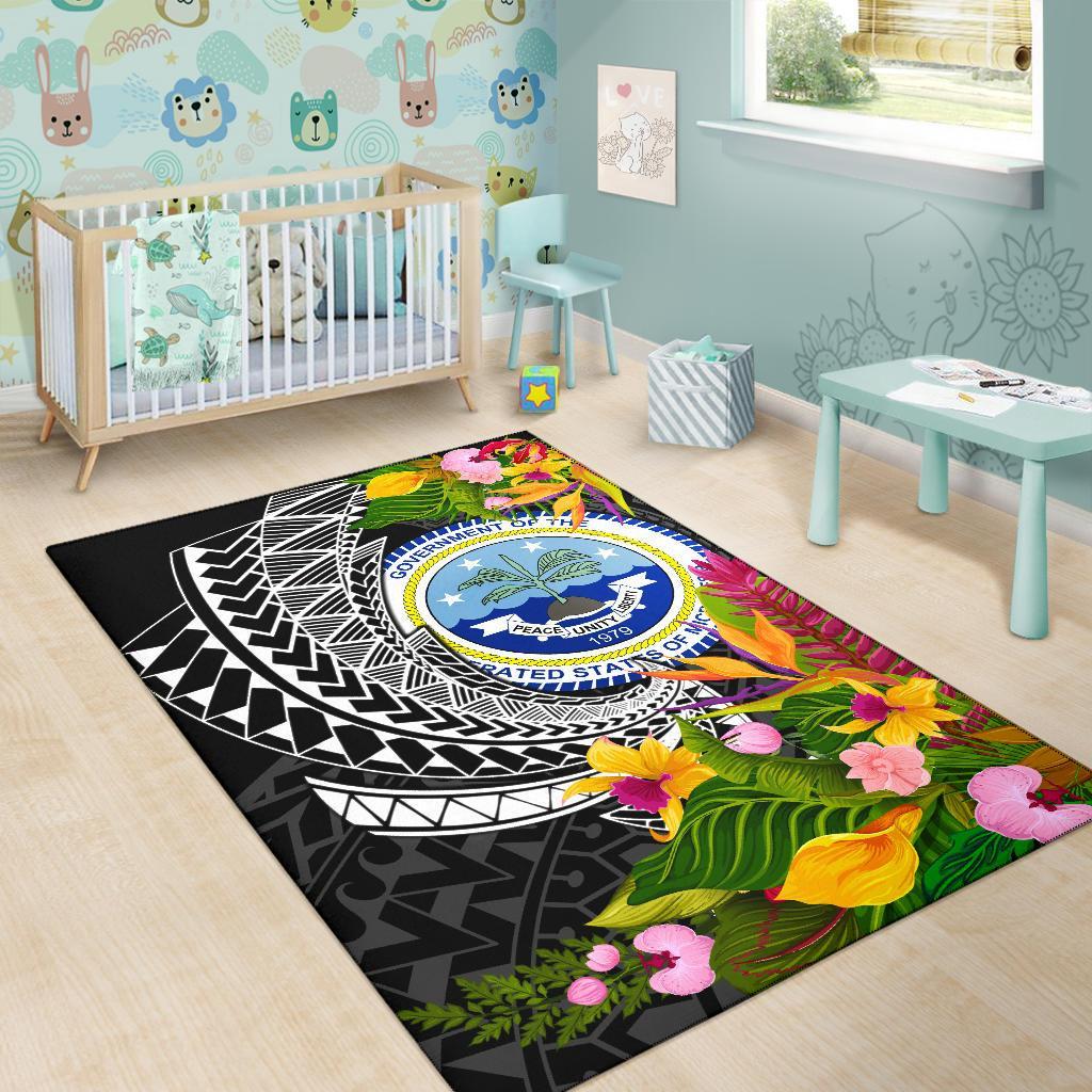 Federated States of Micronesia Area Rug - Seal Spiral Polynesian Patterns