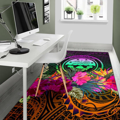 Federated States of Micronesia Area Rug - Summer Hibiscus