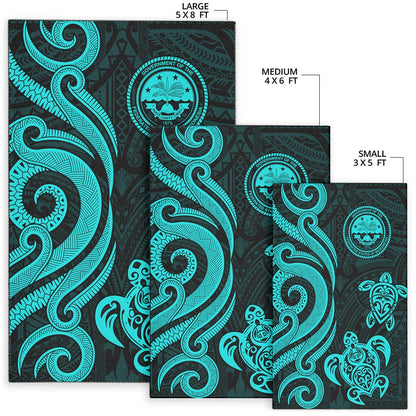 Federated States of Micronesia Area Rug - Turquoise Tentacle Turtle
