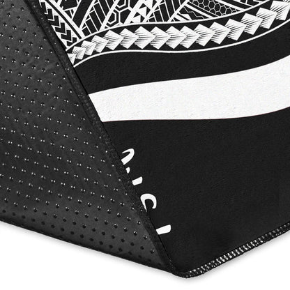 Federated States of Micronesia Area Rug - White Polynesian Tentacle Tribal Pattern