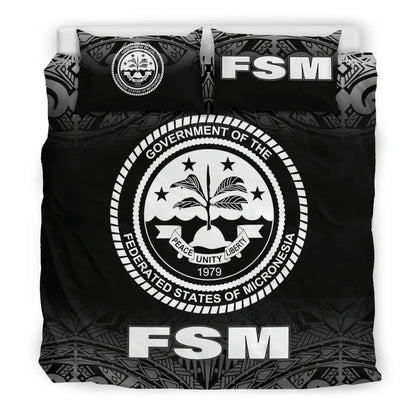 Federated States Of Micronesia Duvet Cover Set - Black Fog Style