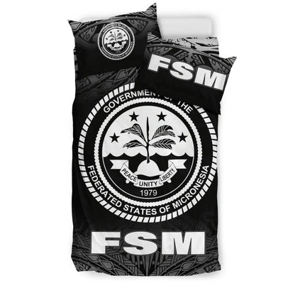 Federated States Of Micronesia Duvet Cover Set - Black Fog Style