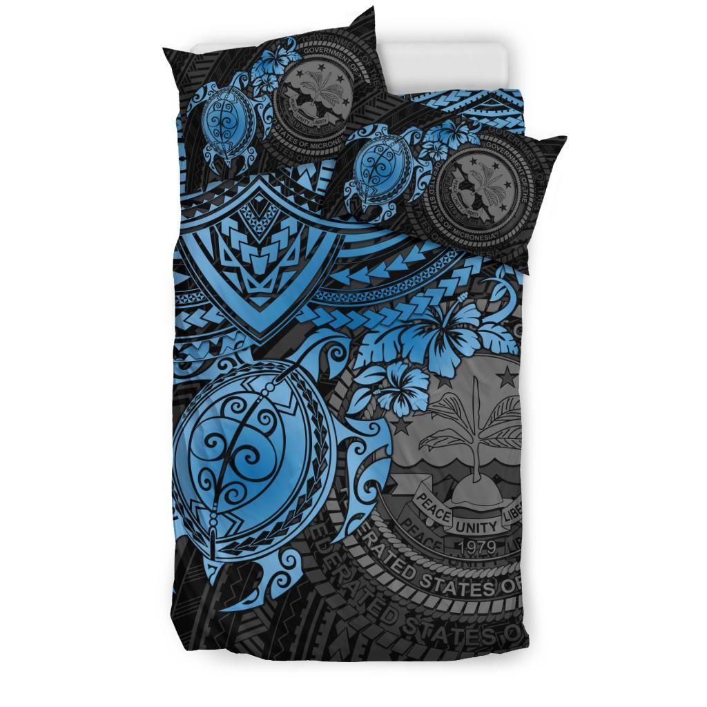 Federated States Of Micronesia Duvet Cover Set - Blue Turtle