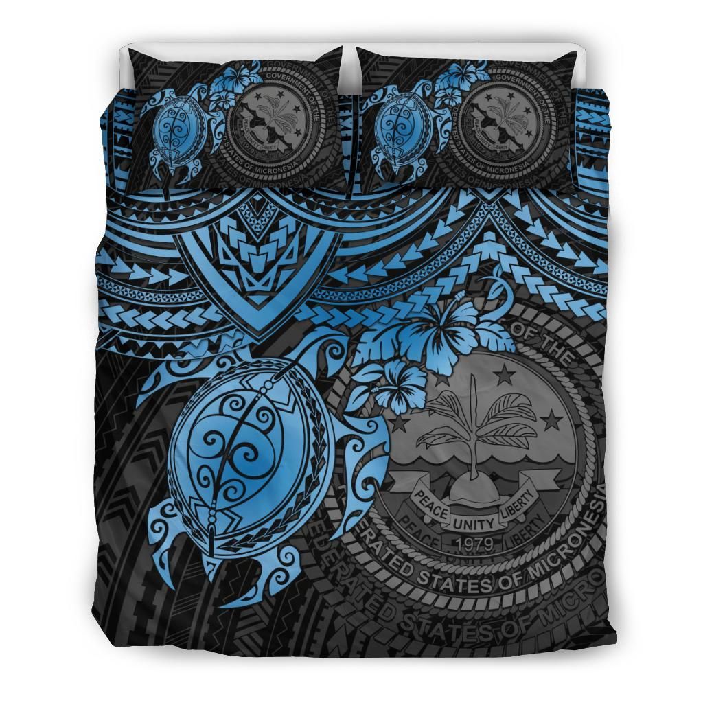 Federated States Of Micronesia Duvet Cover Set - Blue Turtle