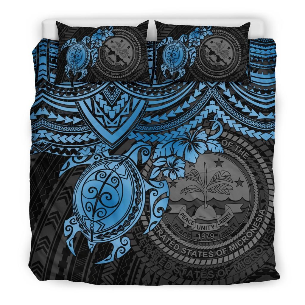 Federated States Of Micronesia Duvet Cover Set - Blue Turtle