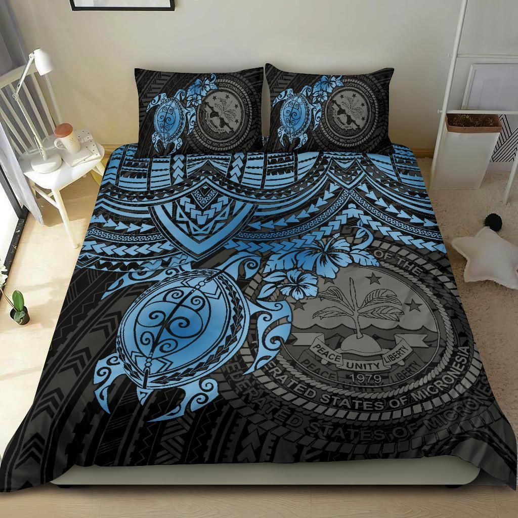 Federated States Of Micronesia Duvet Cover Set - Blue Turtle