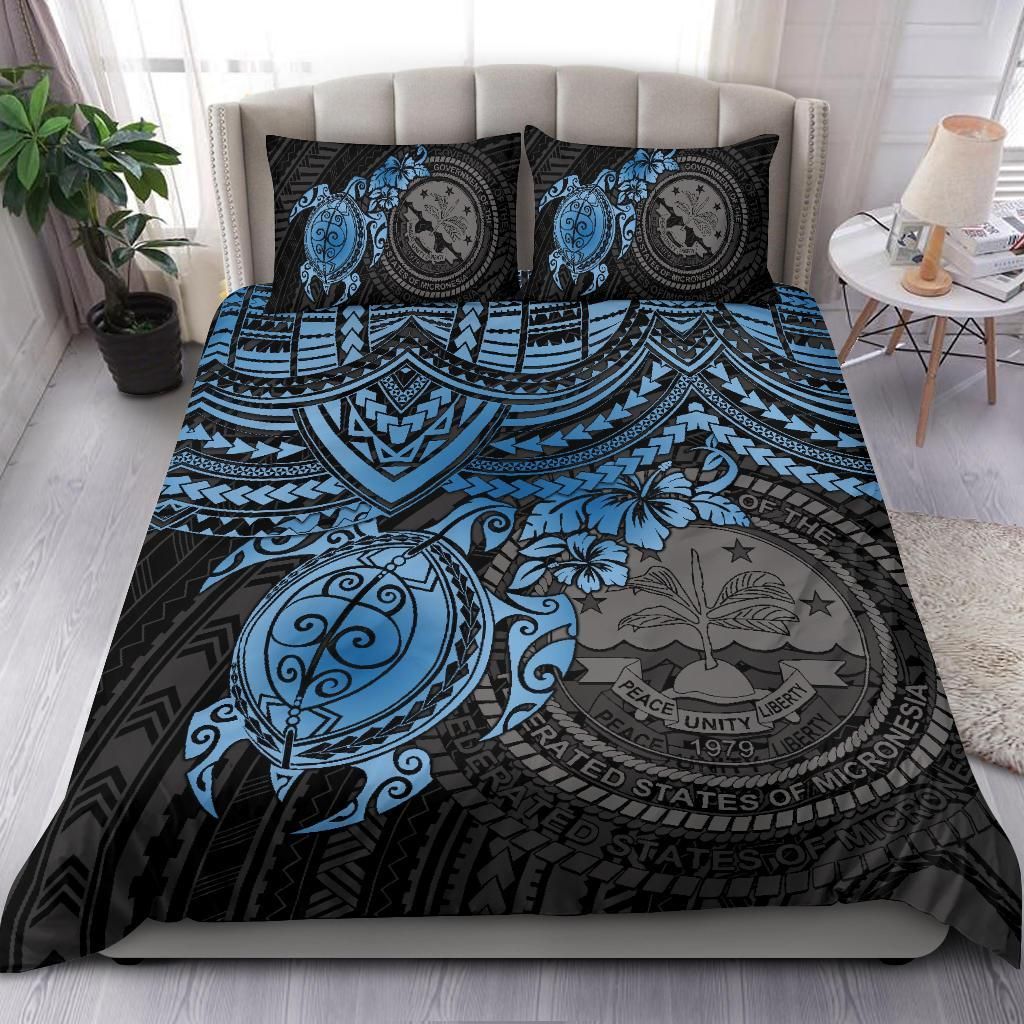 Federated States Of Micronesia Duvet Cover Set - Blue Turtle