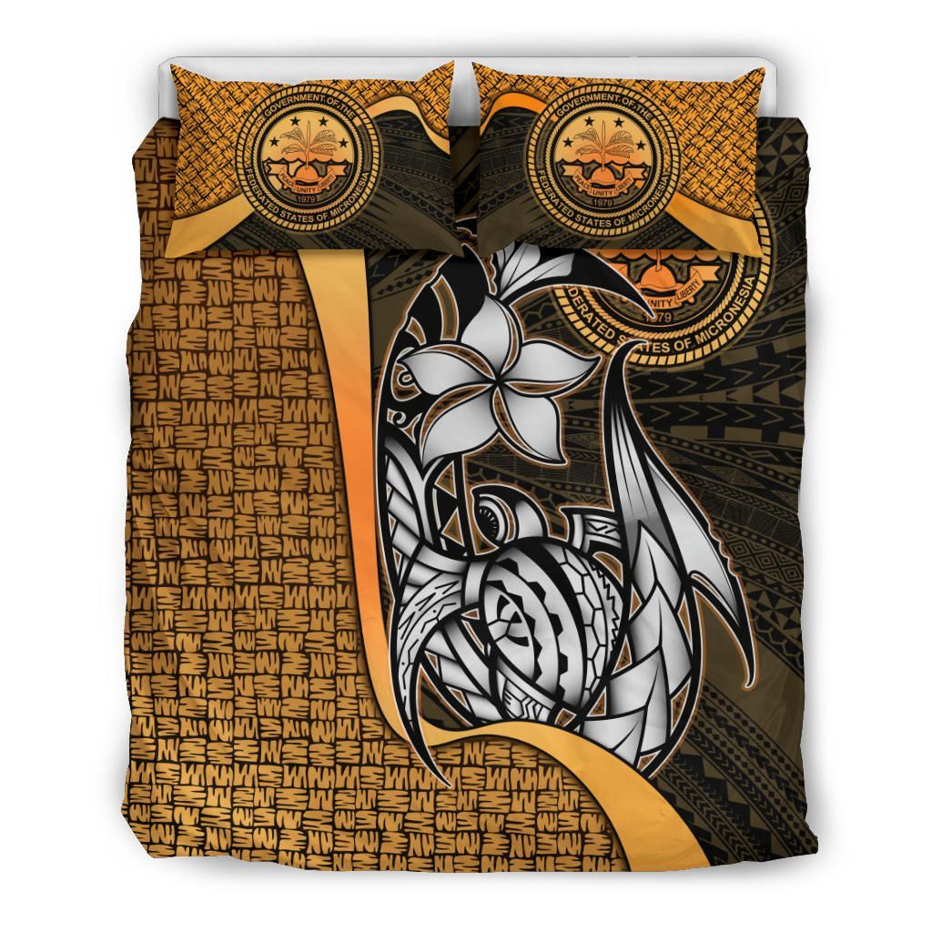 Federated States Of Micronesia Bedding Set Gold - Turtle With Hook