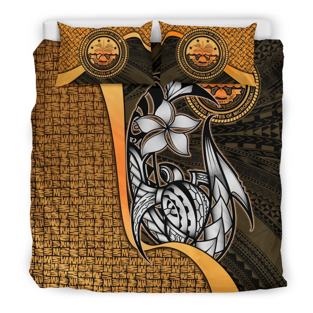 Federated States Of Micronesia Bedding Set Gold - Turtle With Hook