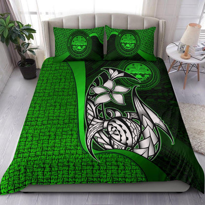 Federated States Of Micronesia Bedding Set Green - Turtle With Hook