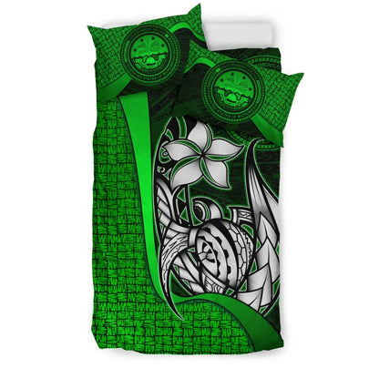 Federated States Of Micronesia Bedding Set Green - Turtle With Hook