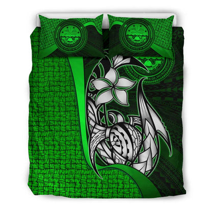 Federated States Of Micronesia Bedding Set Green - Turtle With Hook