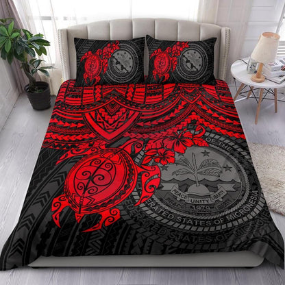 Federated States Of Micronesia Duvet Cover Set - Red Turtle