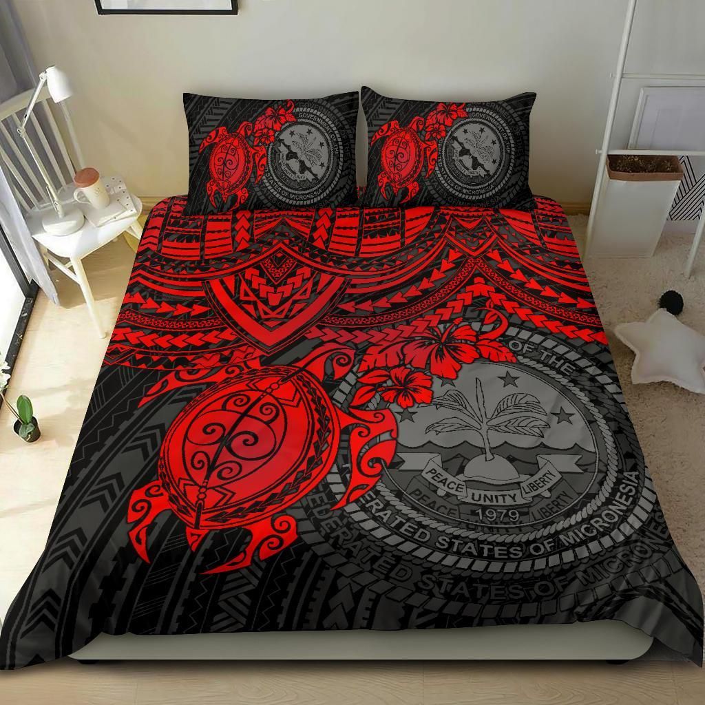 Federated States Of Micronesia Duvet Cover Set - Red Turtle