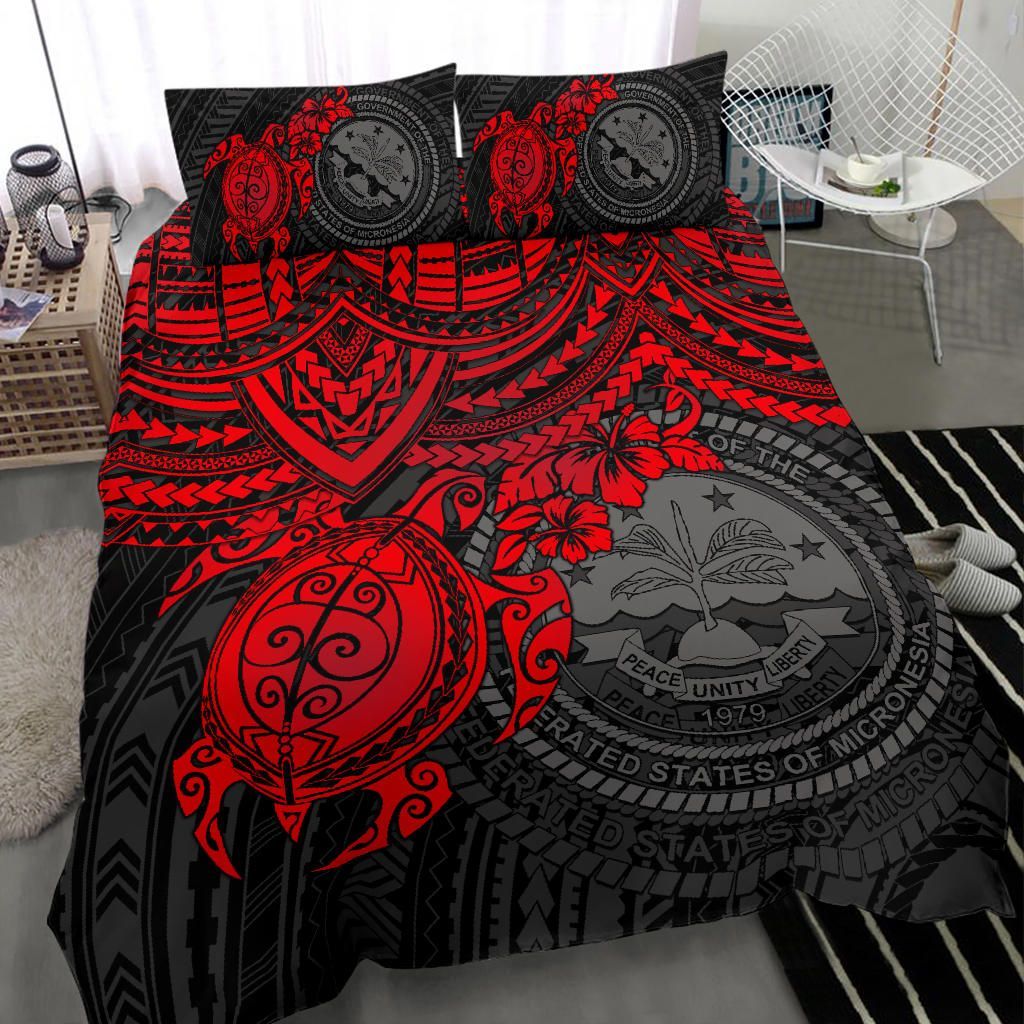 Federated States Of Micronesia Duvet Cover Set - Red Turtle