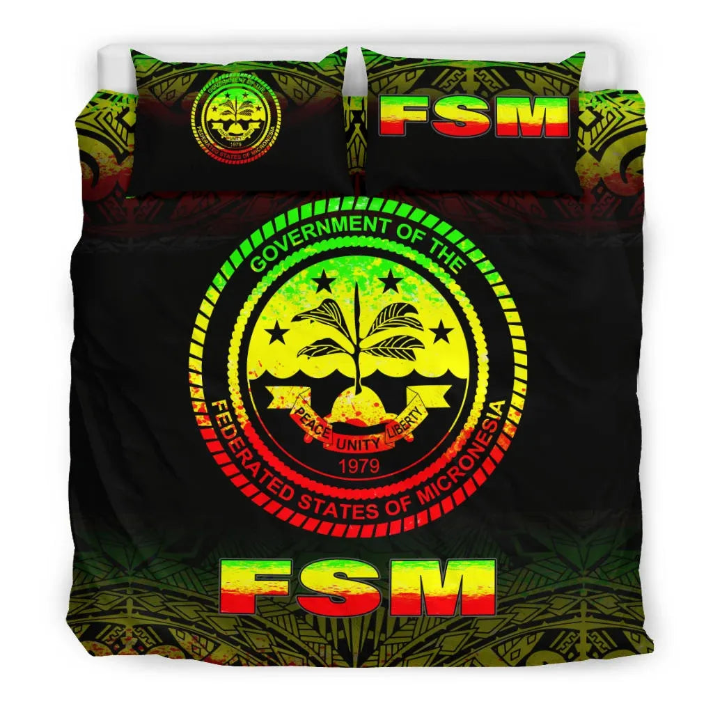 Federated States Of Micronesia Duvet Cover Set - Reggae Fog Style
