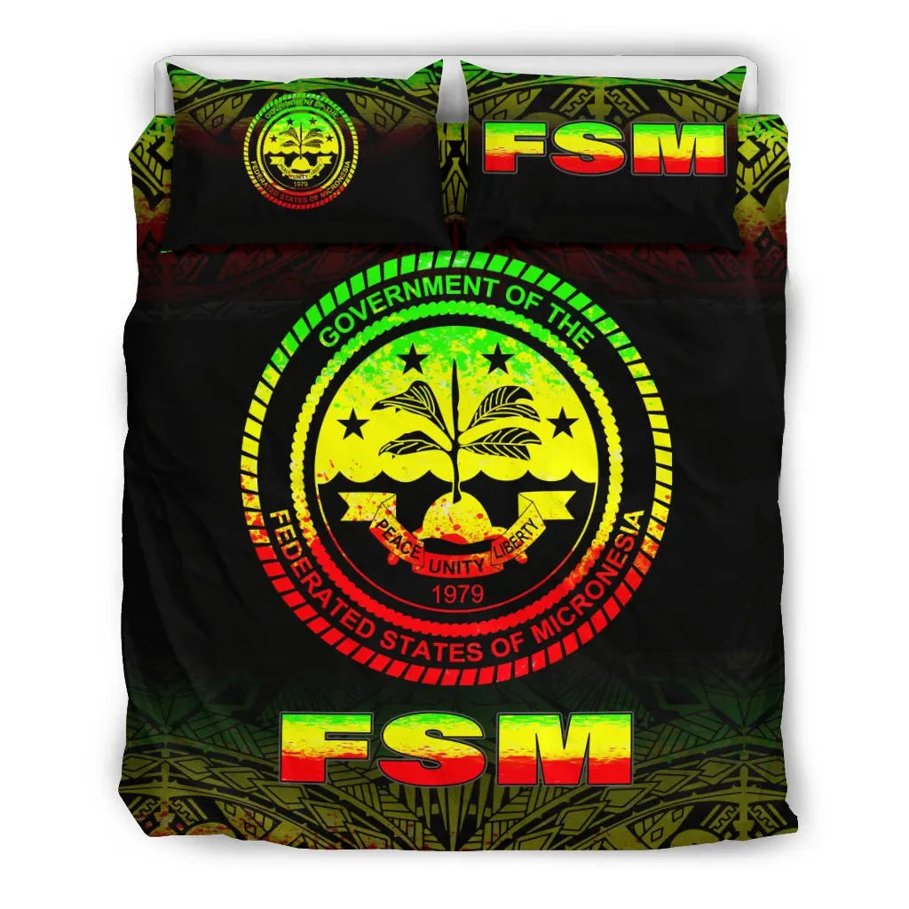 Federated States Of Micronesia Duvet Cover Set - Reggae Fog Style