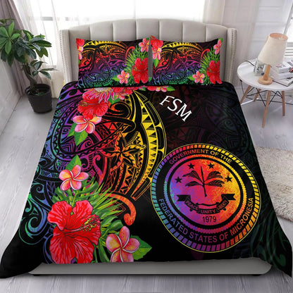Federated States Of Micronesia Bedding Set - Tropical Hippie Style