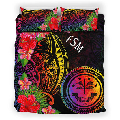 Federated States Of Micronesia Bedding Set - Tropical Hippie Style