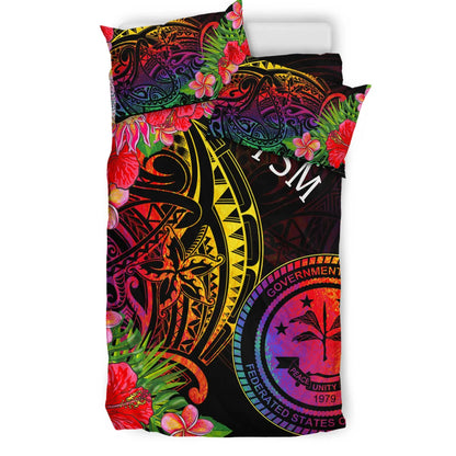 Federated States Of Micronesia Bedding Set - Tropical Hippie Style