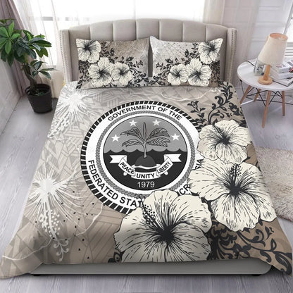 Federated States Of Micronesia Bedding Set - Vintage Luxury Floral Style
