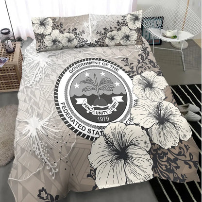 Federated States Of Micronesia Bedding Set - Vintage Luxury Floral Style