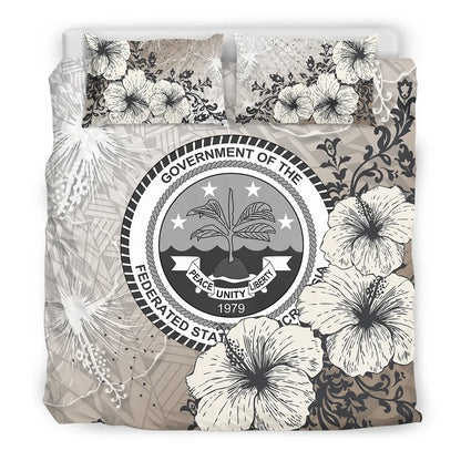 Federated States Of Micronesia Bedding Set - Vintage Luxury Floral Style